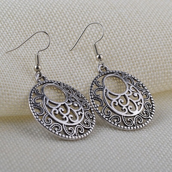 Any 2/$20! Silver Open Work Boho Earrings - Picture 6 of 8